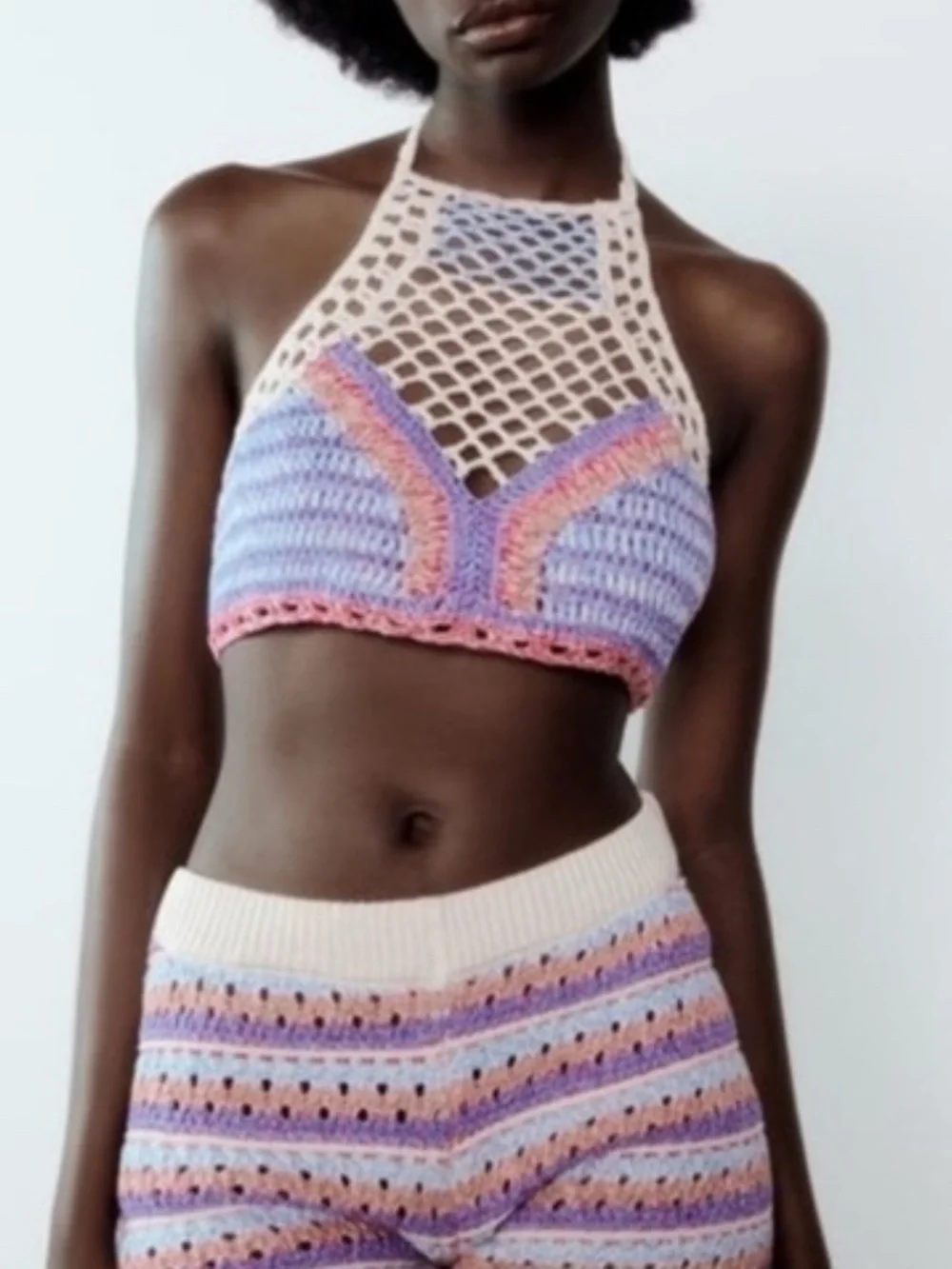 Zara Crochet halter -Lavender Multi